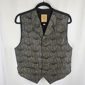 VTG Wah Maker Revolver Metal Buttons Western Vest USA Made Medium Cowboy Mens M